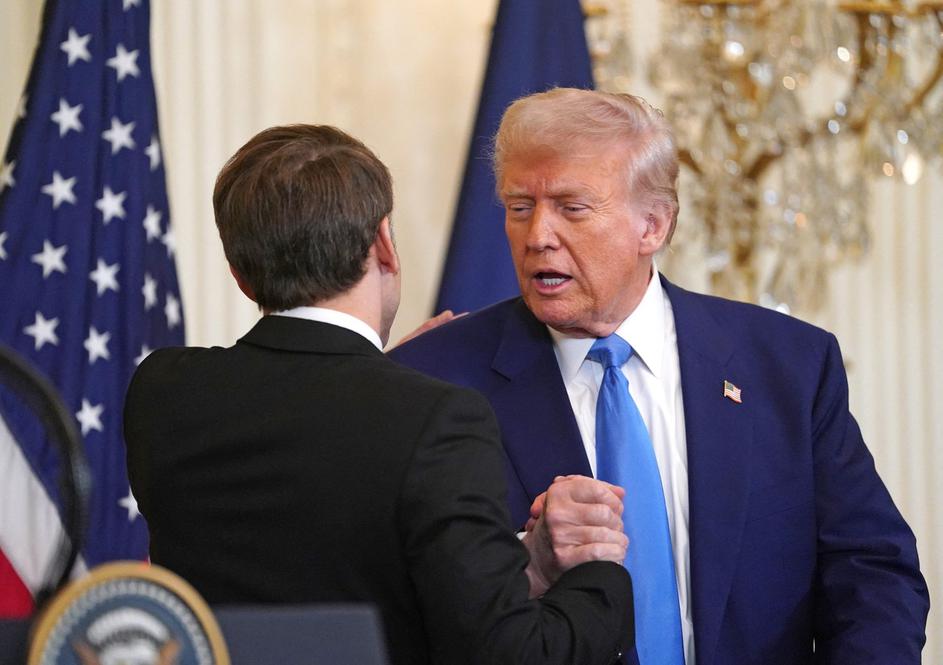 Donald Trump in Emmanuel Macron