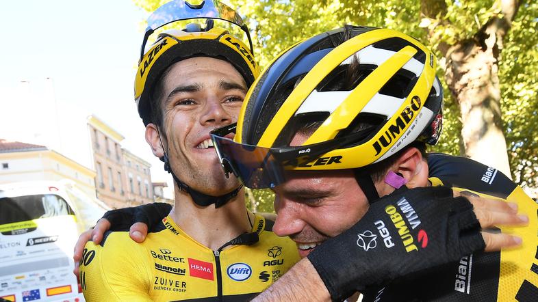 Wout van Aert in Tom Dumoulin