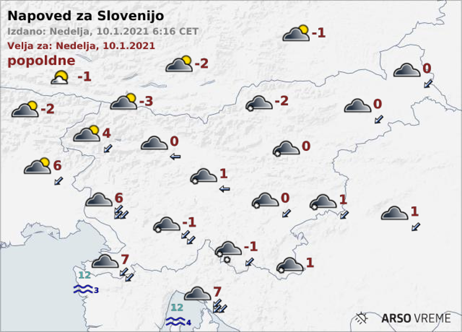 oranžno opozorilo | Avtor: Arso/meteo.si