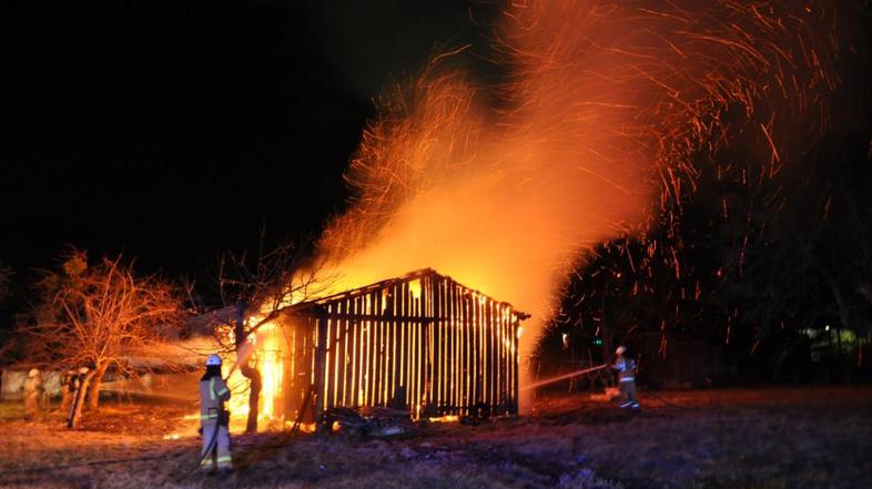 Požar drvarnice v Slovenskih Konjicah