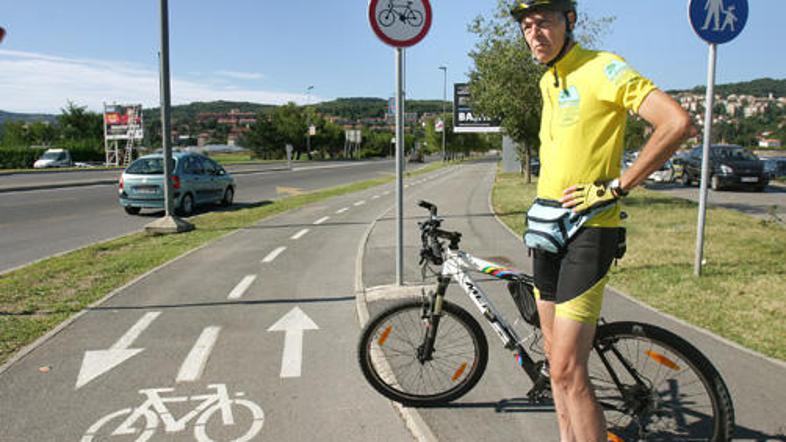 Aldo Zubin opozarja na pomanjkanje in neustrezno prometno označitev kolesarskih 