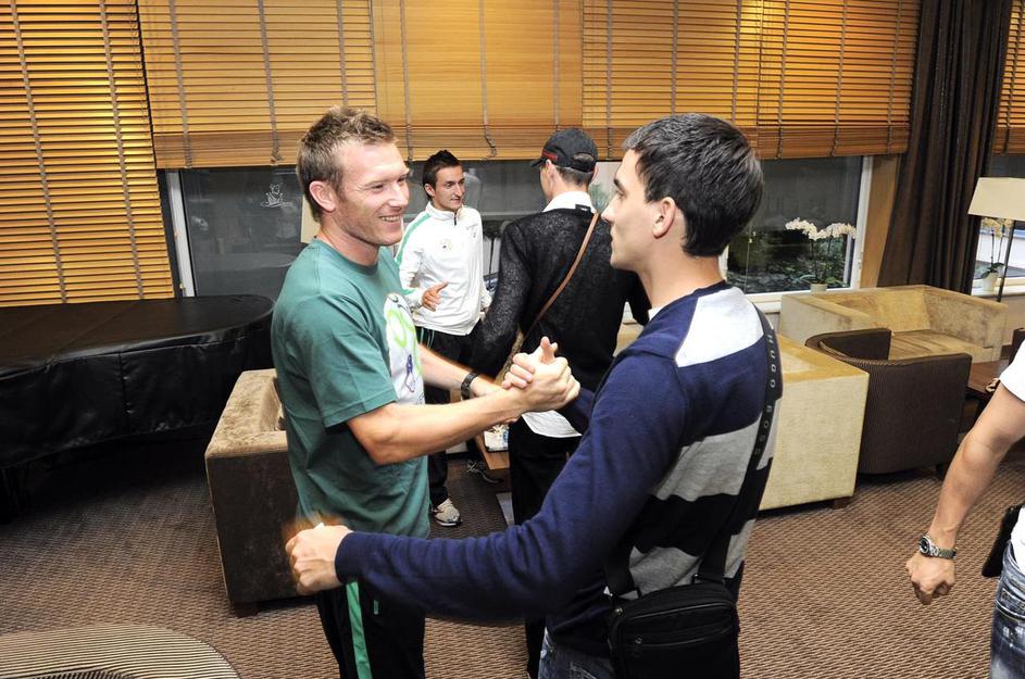 Matej Mavrič je pred petkovo tekmo dobro razpoložen. (Foto: Gregor Katič)