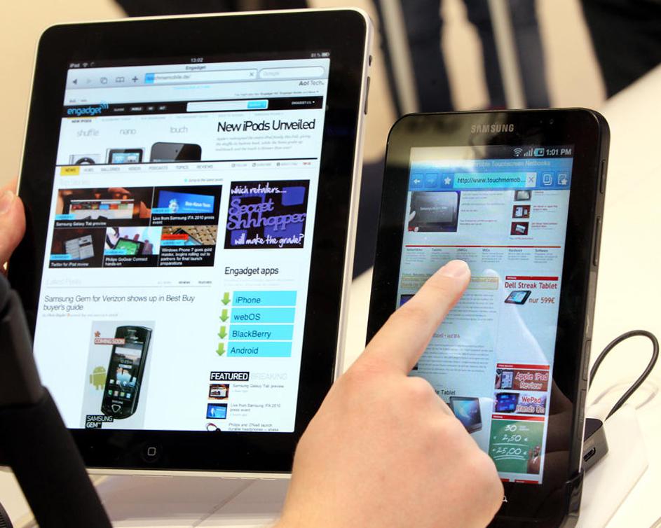 galaxy tab, ipad