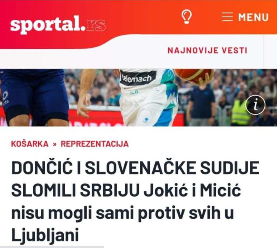 Srbski mediji | Avtor: sportal.rs