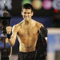 Veselje Novaka Djokovića ob zmagi nad Rogerjem Federerjem in uvrstitvi v finale