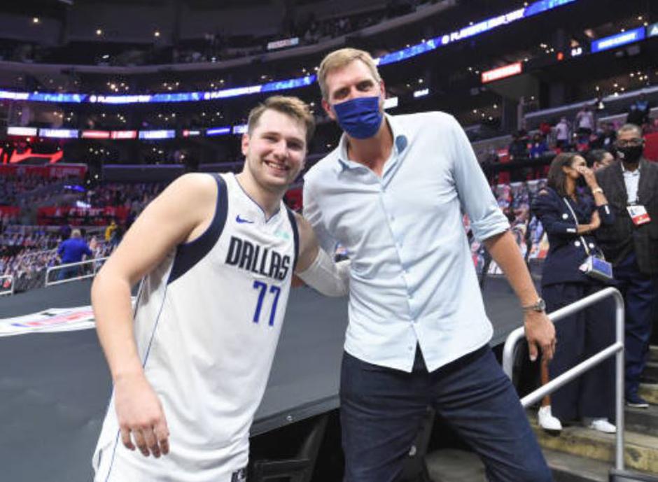 Luka Dončić in Dirk Nowitzki | Avtor: Reševalni pas/Twitter