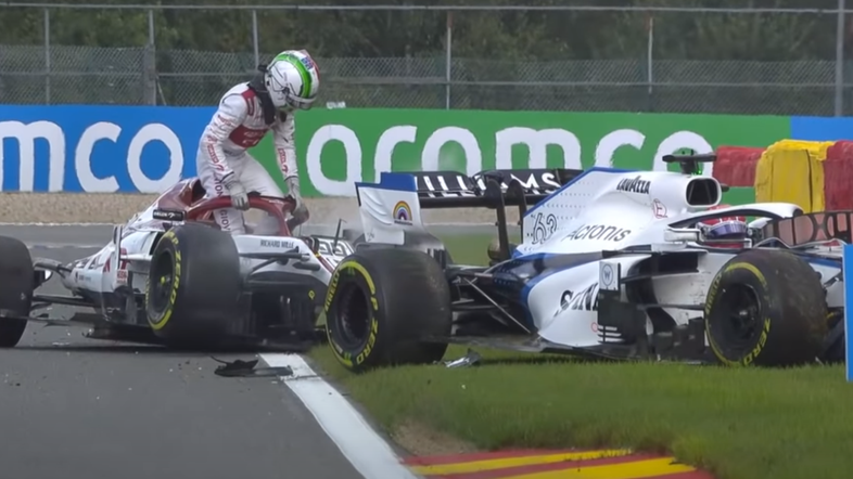 Antonio Giovinazzi George Russell VN Belgije