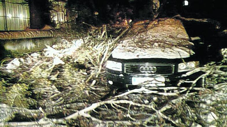 Tak prizor je čakal lastnika avtomobila ob prihodu iz Festivalne dvorane. Svojeg