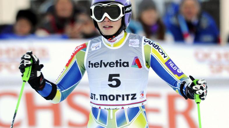 Tina Maze je za 1. mestom zaostala za 31 stotink. (Foto: EPA)