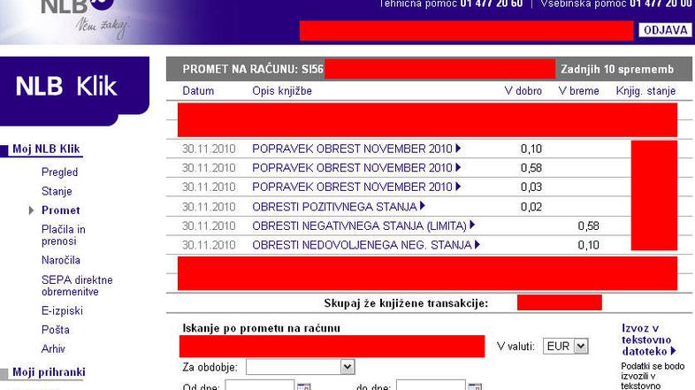 NLB je namesto pozitivnih najprej obračunala negativne obresti. Napako so poznej