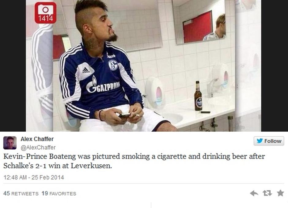 kevin prince boateng schalke pivo cigareta | Avtor: Reševalni pas/Twitter