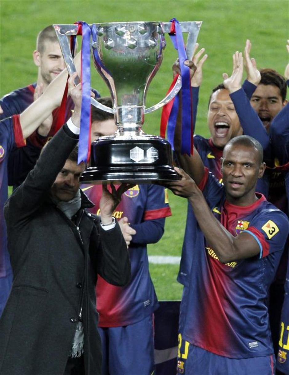 Vilanova Abidal Adriano Barcelona Valladolid Liga BBVA Španija liga prvenstvo | Avtor: Reuters