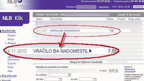 Stranke lahko v vseh poslovalnicah NLB dobijo tudi podroben izpis vrnjenih nadom