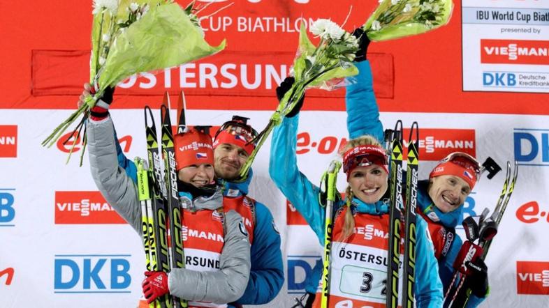 Vitkova Vitek Morave Soukalova Češka Östersund biatlon mešana štafeta