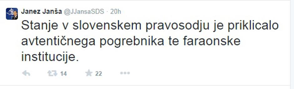 janšev twit | Avtor: Reševalni pas/Twitter