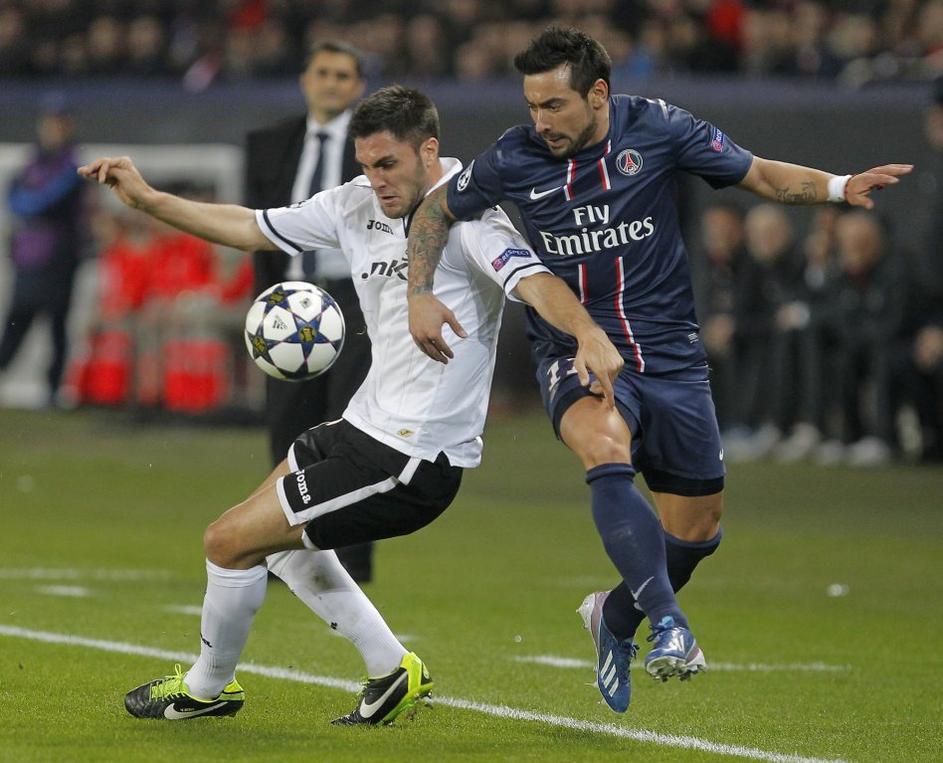 liga prvakov psg valencia lavezzi victor ruiz