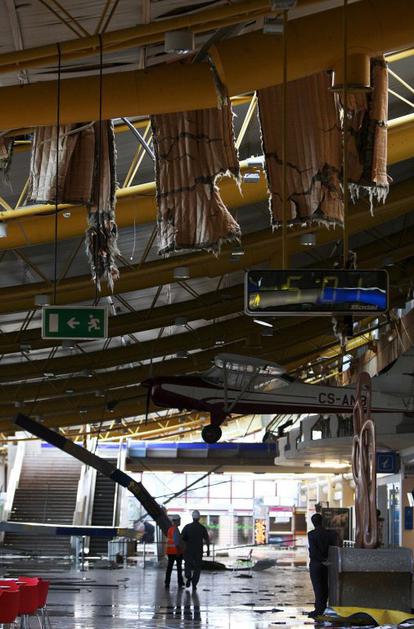 Odkrita streha na lizbonskem letališču.