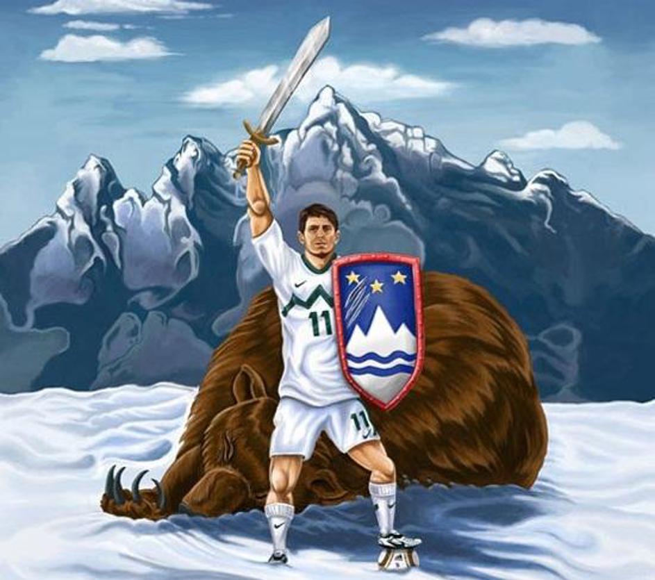 Prvi strelec Slovenije v kvalifikacijah Milivoje Novaković je dobil čast, da so 