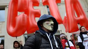 Protest na Poljskem proti sprejemu sporazuma CETA