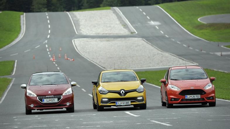 Renault clio RS, Peugeot 208 GTi, Ford fiesta ST