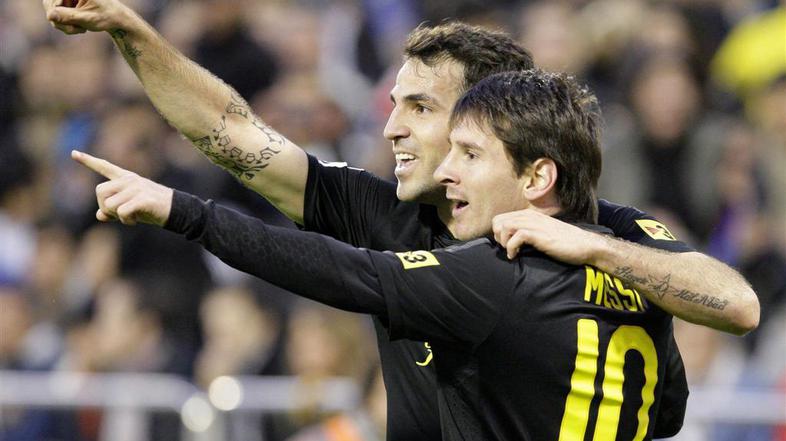 Fabregas Messi Zaragoza Barcelona Liga BBVA Španija španska liga prvenstvo