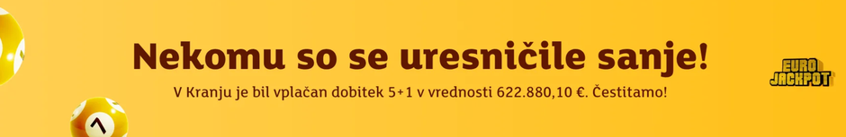 Dobitek na Eurojackpotu | Avtor: Loterija Slovenije
