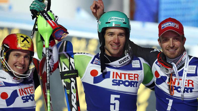 Marcel Hirscher Felix Neurether Manfred Mölgg slalom Bormio