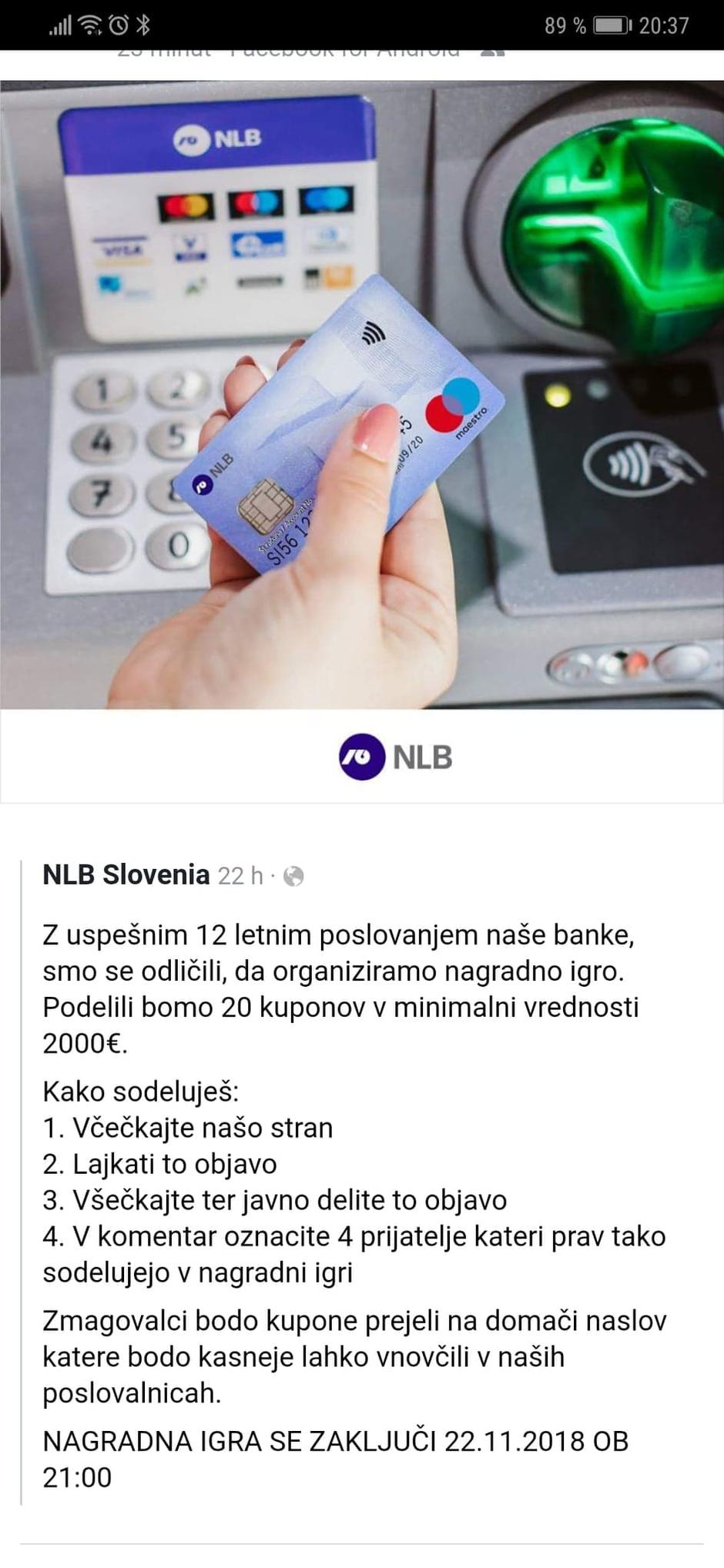 Fejk NLB nagradna igra | Avtor: Facebook