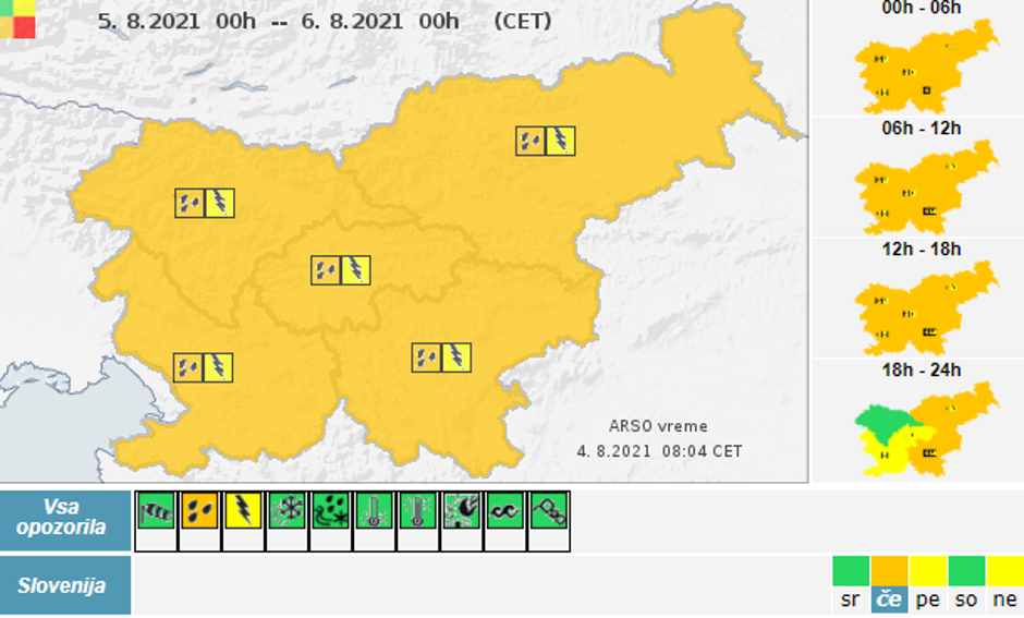 alarm vreme | Avtor: ARSO