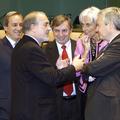 Finančni ministri in ministrica od leve proti desni: Georgios Alogoskoufis (Grči