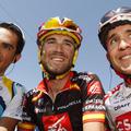 Španski trojček (od leve proti desni): Alberto Contador, Alejandro Valverde in C