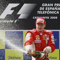 Kimi Räikkönen (Ferrari) se je v Barceloni veselil druge zmage v sezoni 2008.