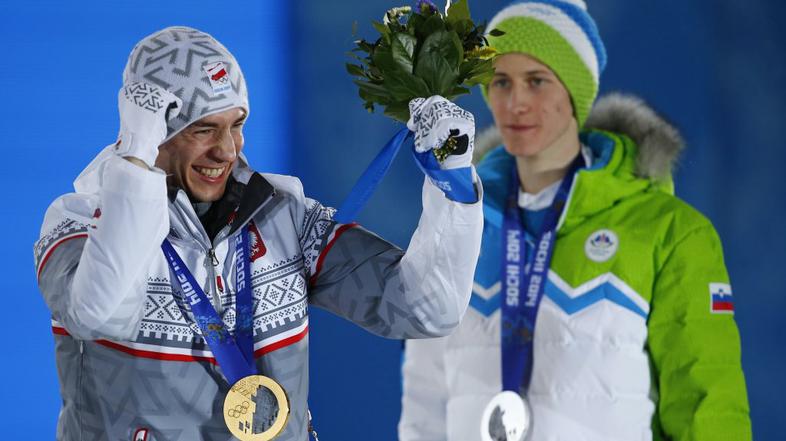 Bardal Stoch Prevc mala skakalnica podelitev srebrna kolajna Soči 2014