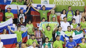 Sport 08.09.2013 navijaci, kosarka, tekma Slovenija - Hrvaska, Celje, evropsko p