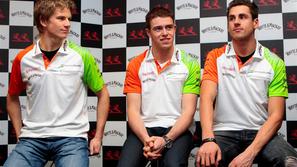 Trojica "Indijcev" predstavljena v Glasgowu: Hülkenberg, Di Resta in Sutil. (Fot