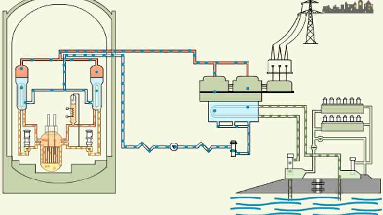 Skica delovanja jedrske elektrarne. (Foto: NEK)