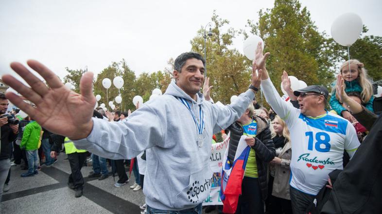 Andrea Giani med sprejemom na Kongresnem trgu 2015