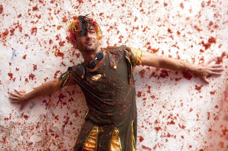 Festival Tomatina v Španiji.