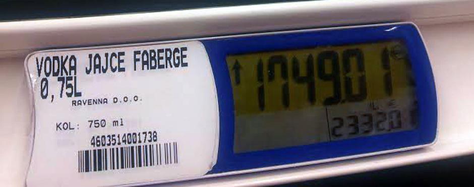 Elektronska cenovka | Avtor: D. J. - Primer elektronske cenovke iz enega od nakupovalnih središč.