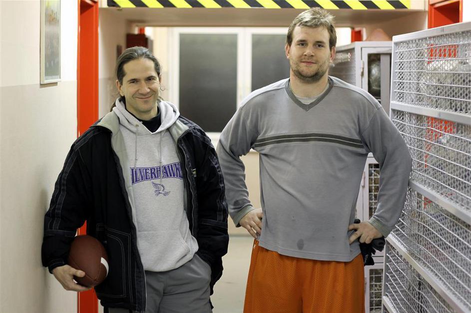 Uroš Valant (na levi) je trener državnih prvakov Ljubljana Silverhawks in koment