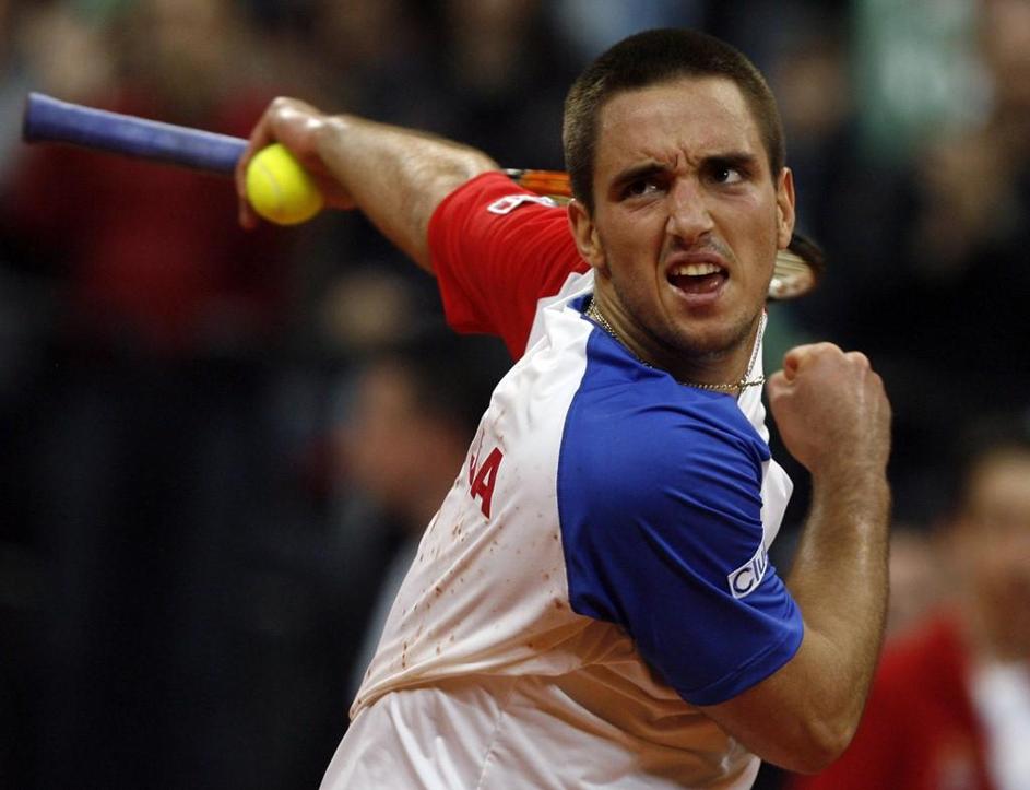 Viktor Troicki je Srbiji priboril odločilno zmago v finalu. (Foto: Reuters)