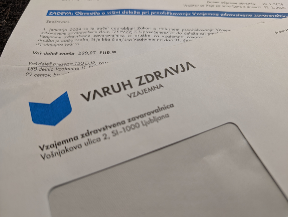 Obvestilo, ki ga je Vzajemna poslala nekdanjim zavarovancem | Avtor: Žurnal24 