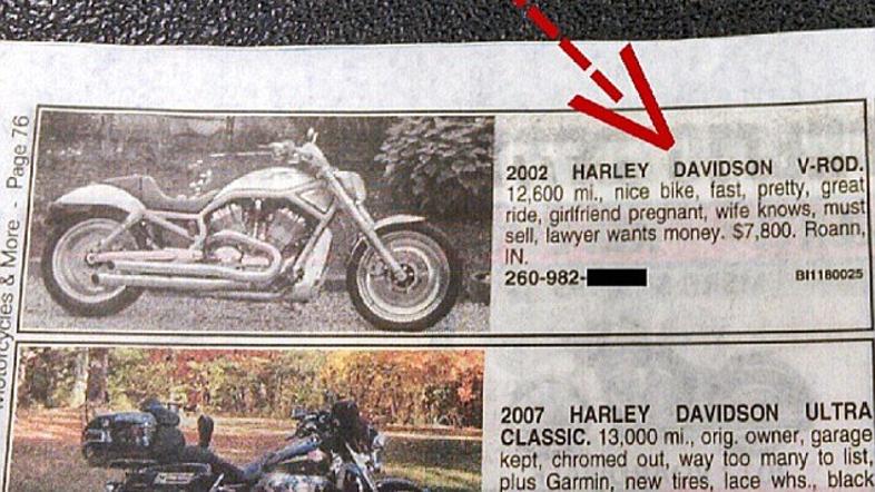 Oglas za harley davidsona