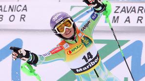 Tina Maze ob lanskem drugem mestu na mariborskem slalomu. Dokončna usoda tekme b