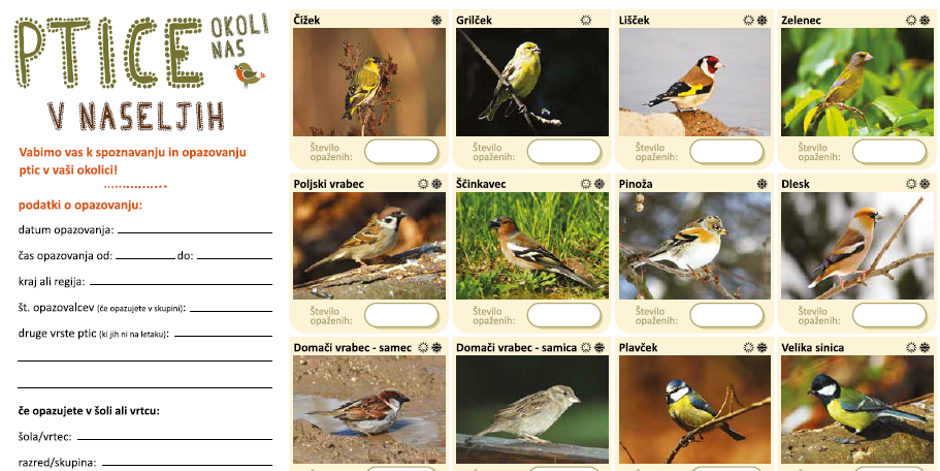 Letak s fotografijami ptic | Avtor: DOPPS/printscreen