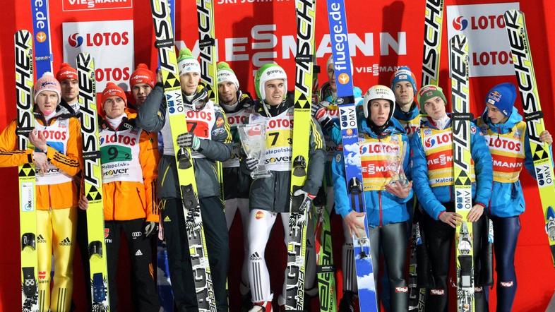 zakopane ekipna tekma slovenija avstrija nemčija prevc tepeš kranjec damjan