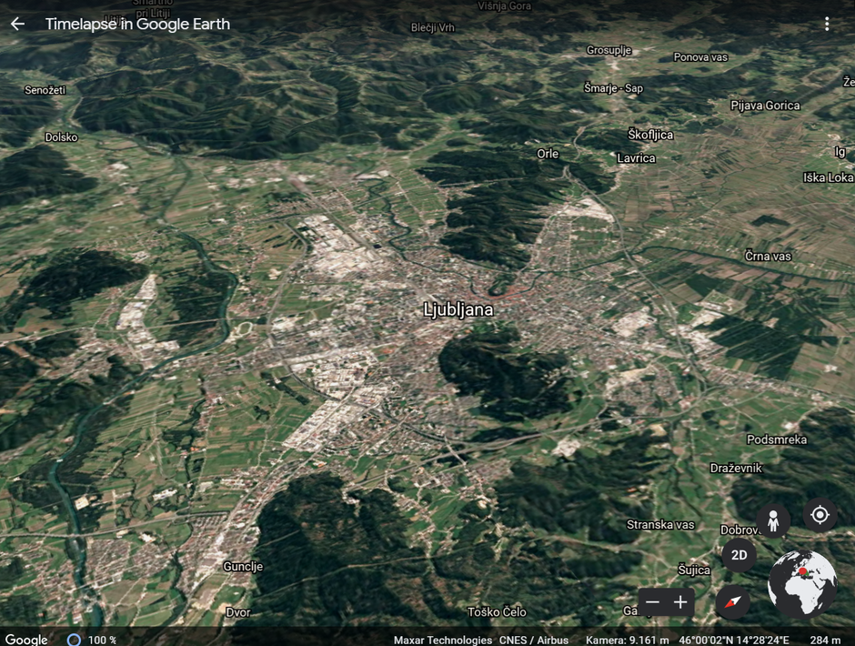 Ljubljana | Avtor: Google Earth