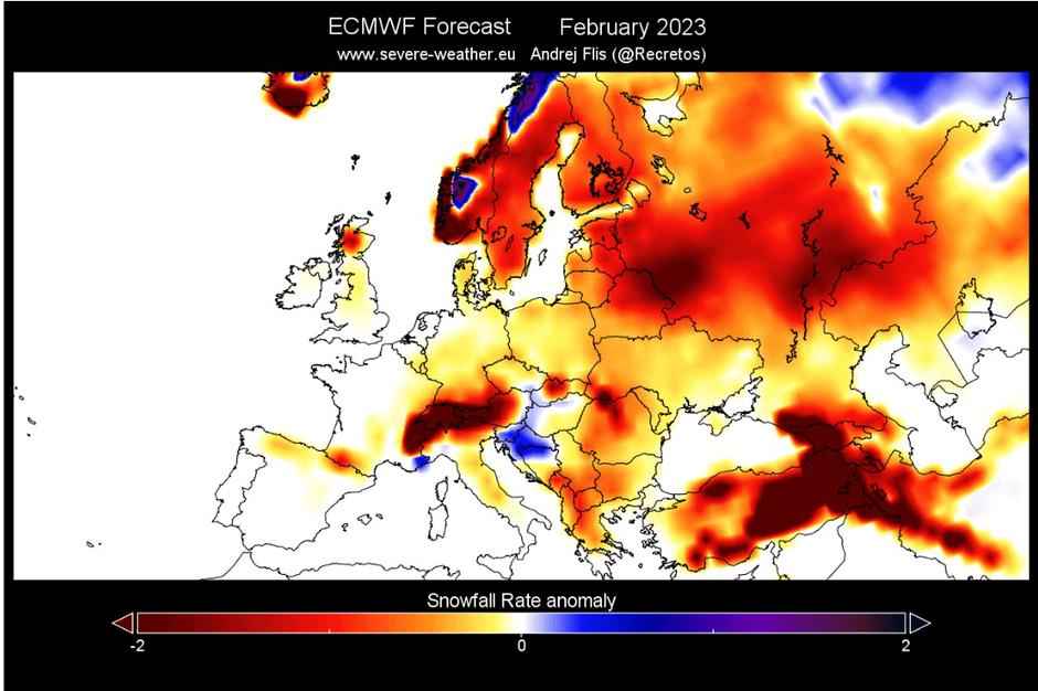 Verjetnost za sneg Severe Weather | Avtor: Severe Weather Europe