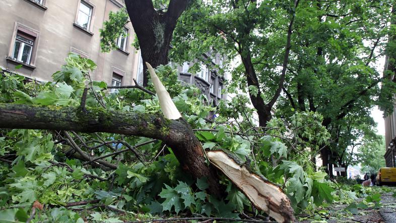 Močan veter v Zagrebu