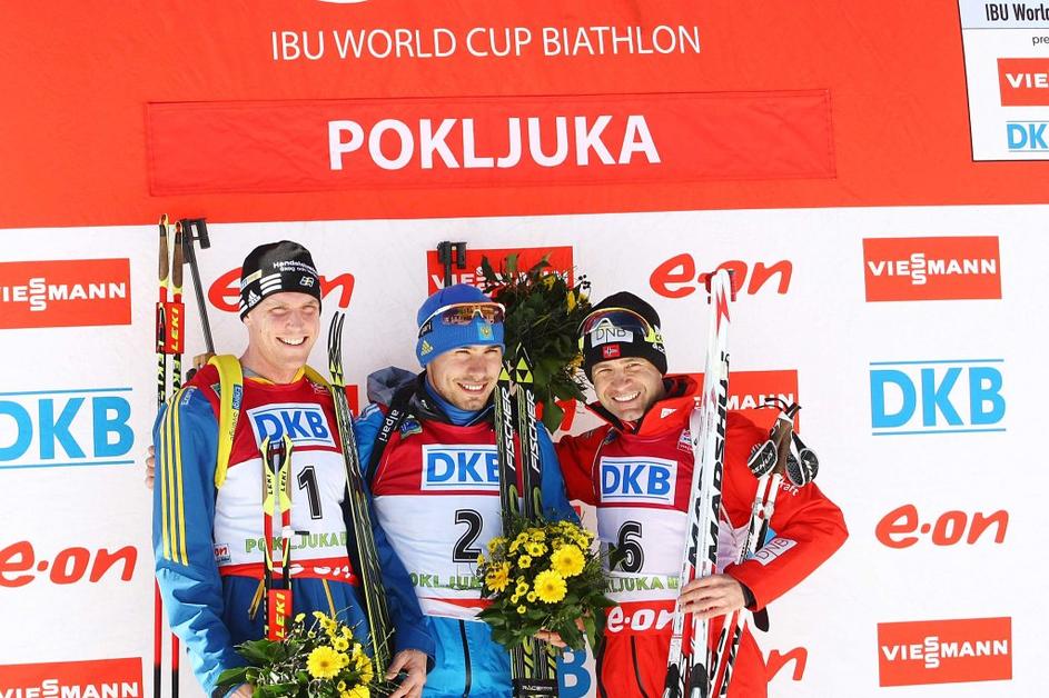 Šipulin Ferry Bjoerndalen biatlon Pokljuka moška zasledovalna tekma